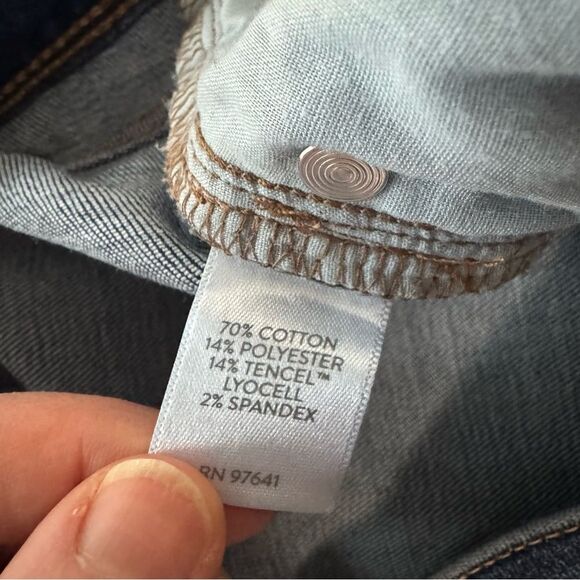 J Jill High Rise Straight Leg Jeans Size 14 Stretch Whisker Casual Dark Wash - Picture 4 of 10